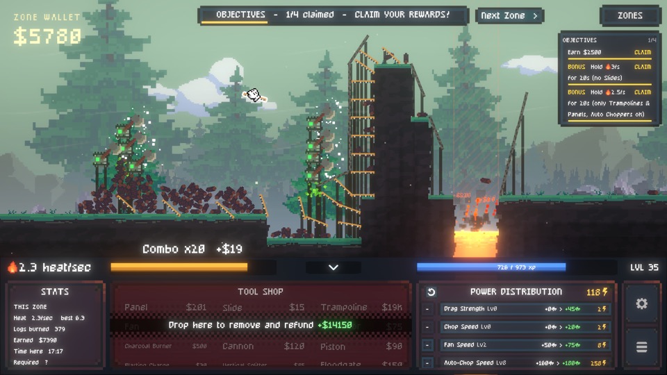 Log Drop: a tall tower of conveyors and slides